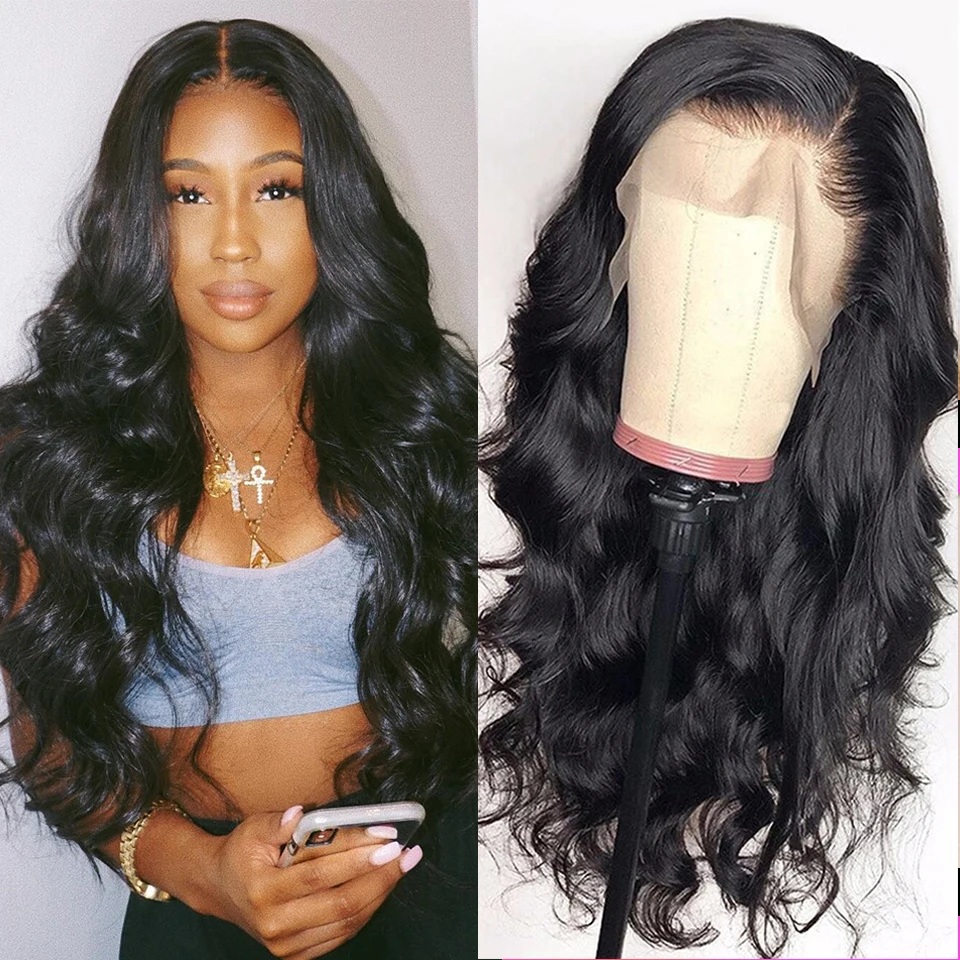 180 Density 30 32 36 Inch Body Wave Transparent 13x4 Lace Front Human Hair Wigs For Black Women Brazilian 4x4 Lace Frontal Wig