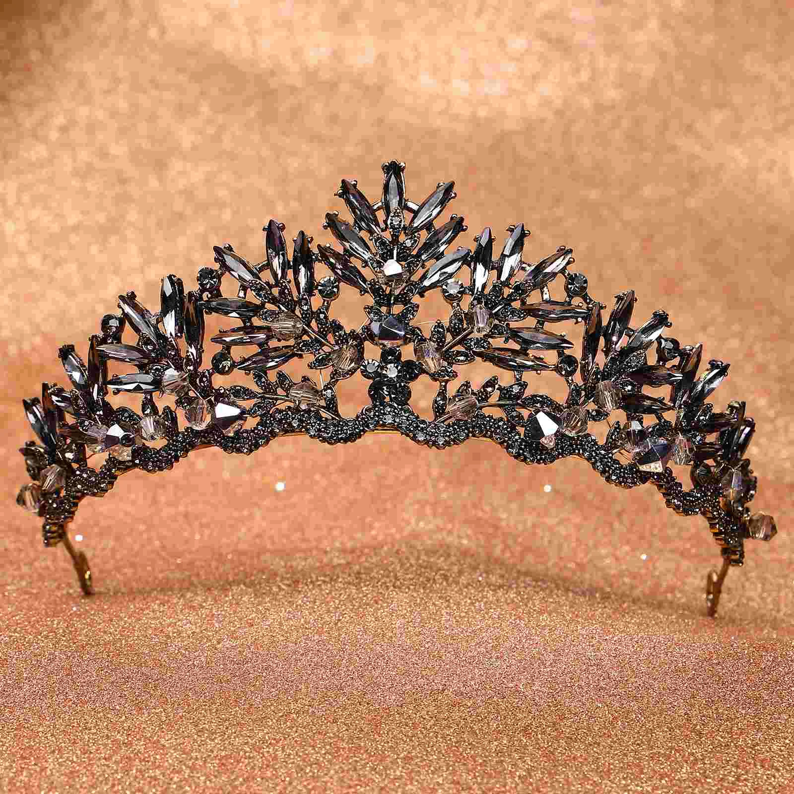 

Baroque Style Girl Crown Vintage Wedding Headdress Rhinestones Headwear Tiara Jewelry