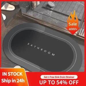 Супервпитывающий коврик для ванной, Быстросохнущий коврик для ванной, нескользящий коврик для входной двери, напольные коврики из кожи наппа, домашний декор, коврики для ванной