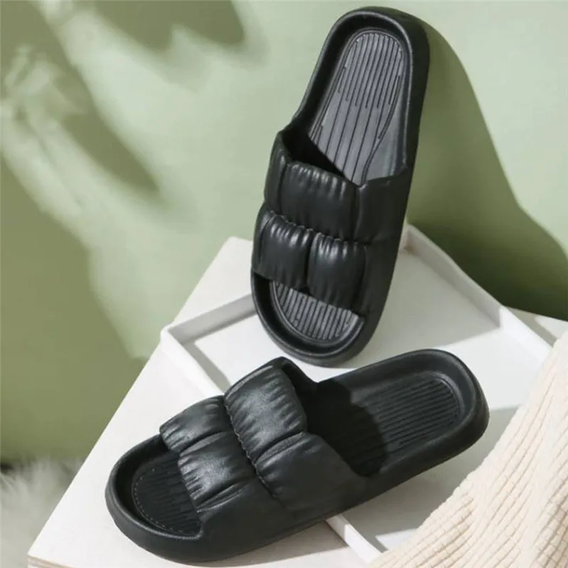 

Шлепанцы женские домашние на толстой платформе, Нескользящие, Эва, мягкая подошва, сланцы, тапки для ванной комнаты, Нескользящие