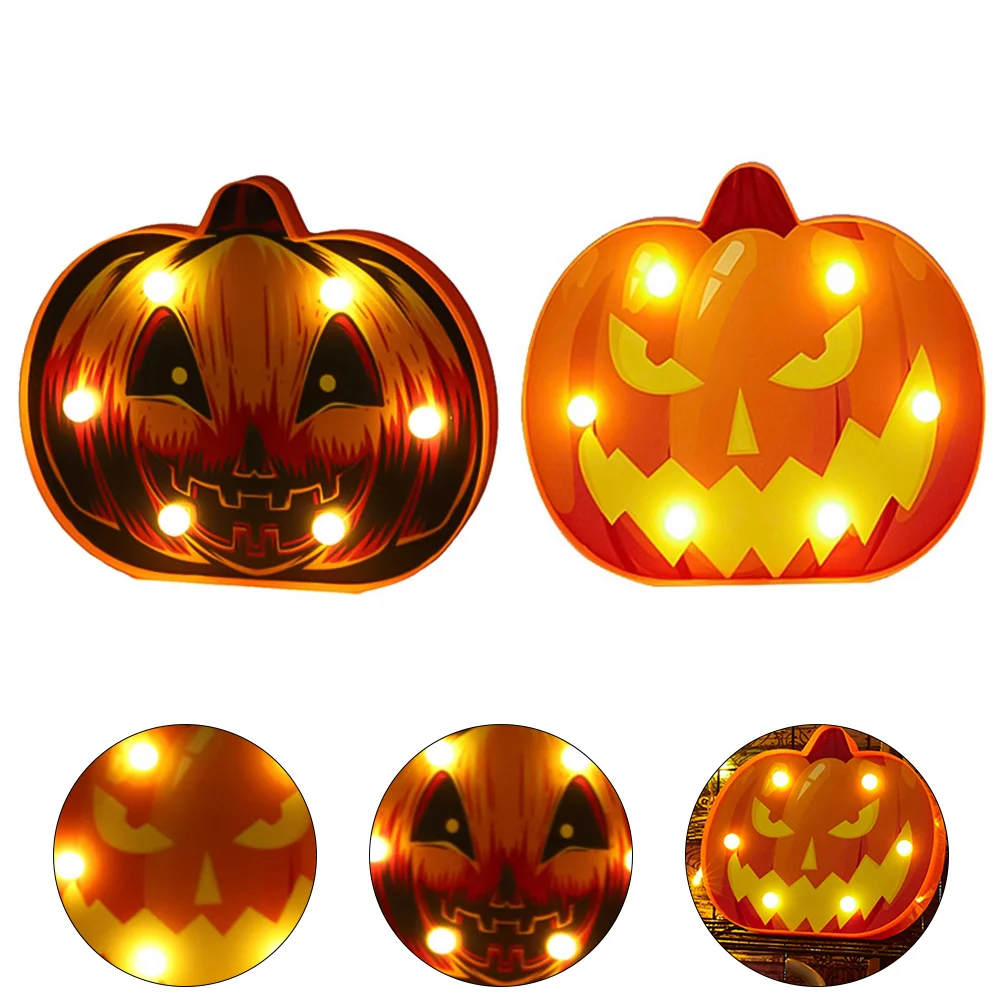 

2Pcs Halloween LED Luminous Light Pumpkin Lamp Halloween Decor for Party