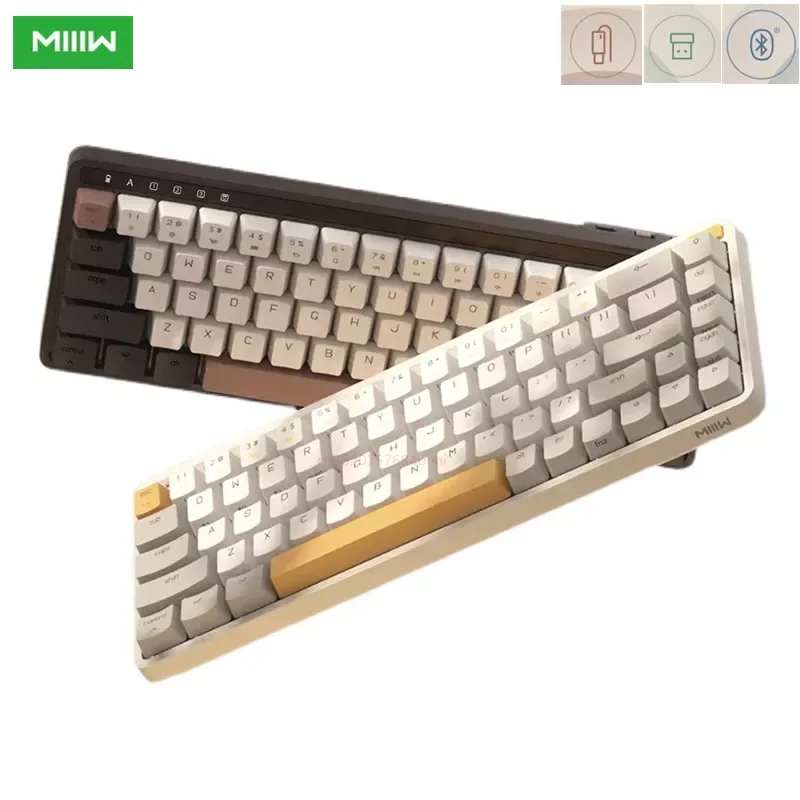

MIIIW Bluetooth Three-Mode Mini Keyboard 68 Keys 2.4GHz Multi System Wired & Wireless For Office Computer Laptop Tablet Key