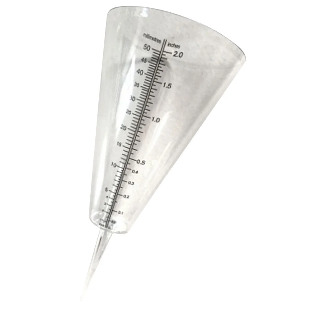 

Rain Glass Transparent Gauge Statue Outdoor Plastic Stake Tube Replacement Conical Clear Scale