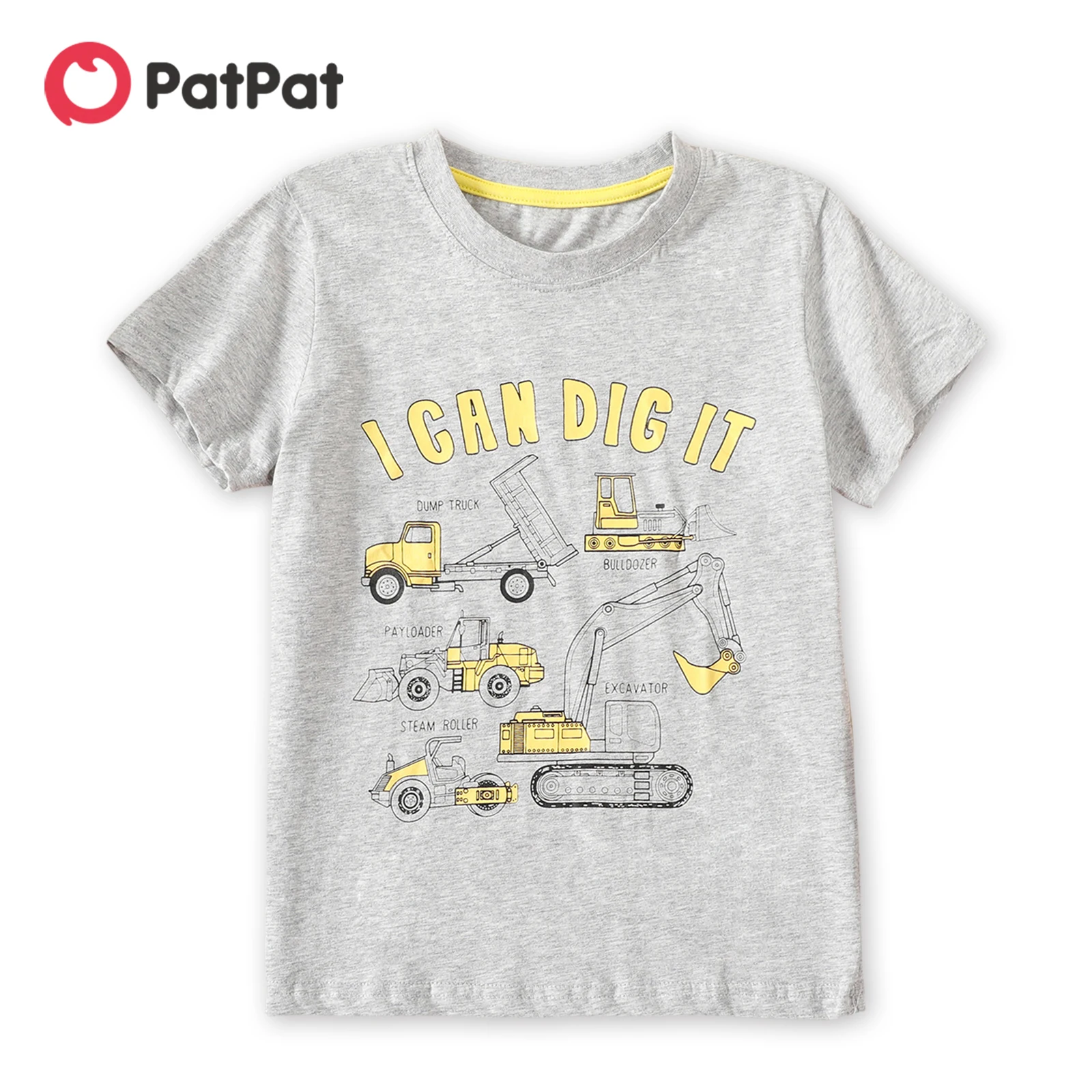 

Детская футболка PatPat из 100% хлопка с коротким рукавом и принтом транспортных средств