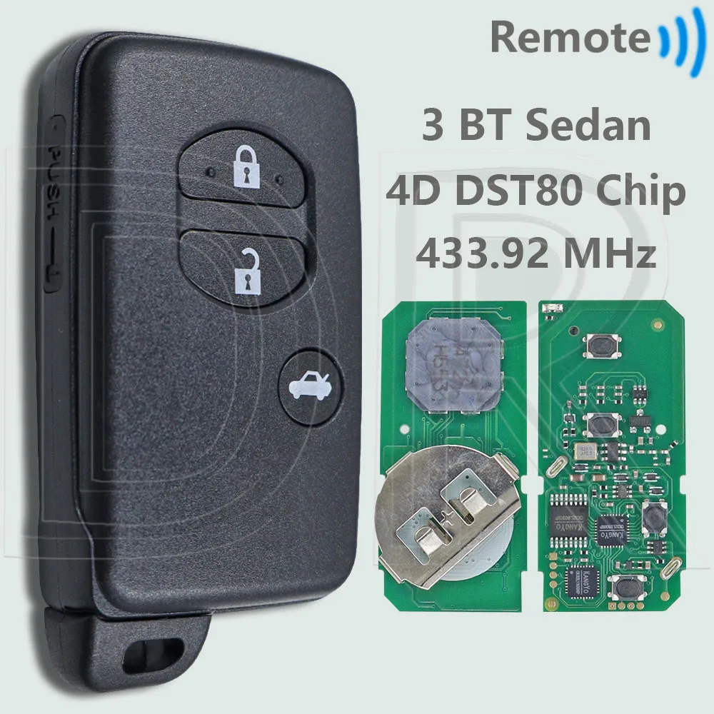 

DR A433 B53EA/B77EA F433 B74EA 433 МГц 4D автомобильный дистанционный ключ для Toyota Prius Prado Land Cruiser Camry Crown Aurion LC200 Avensis