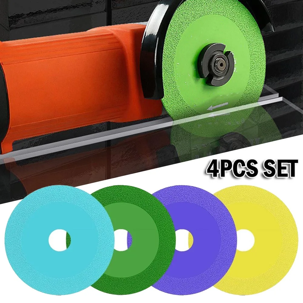 

4pcs Glass Cutting Disc Diamond Marble Circular Saw Blade 100mm Ceramic Tile Jade Polishing Chamfering Grinding Cutting Blades