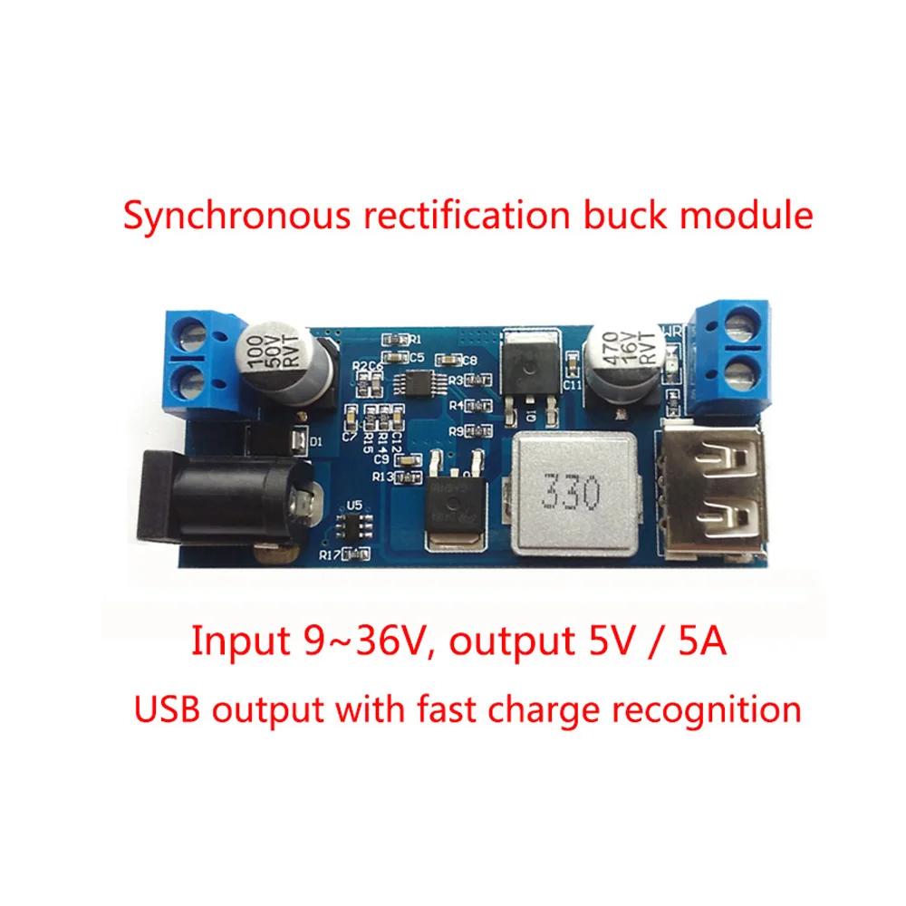 

DC-DC 24V/12V to 5V 5A Step Down Power Supply Board Buck Converter Replace LM2596S Adjustable USB Buck Charging Module for Phone