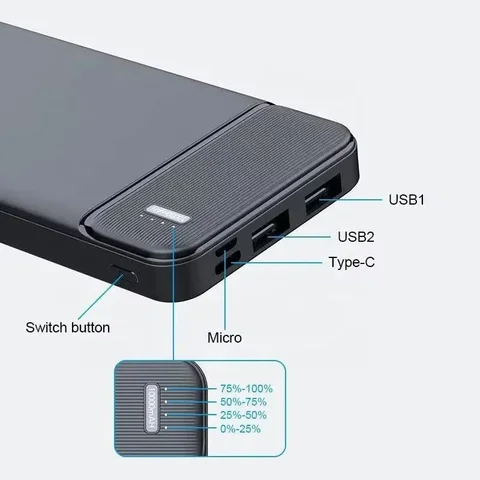 Портативный внешний аккумулятор VIVO 500000 мАч, 120 Вт, большая емкость, сверхбыстрая зарядка, внешний аккумулятор для путешествий на открытом воздухе, новинка 2026 года