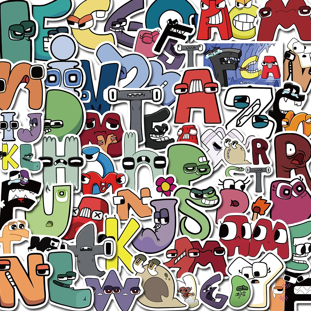 

52PCS Hot Alphabet lore DIY Funny Stickers Cool For Kids Toys Notebook Luggage Motorcycle Laptop Refrigerator Decals Graffiti