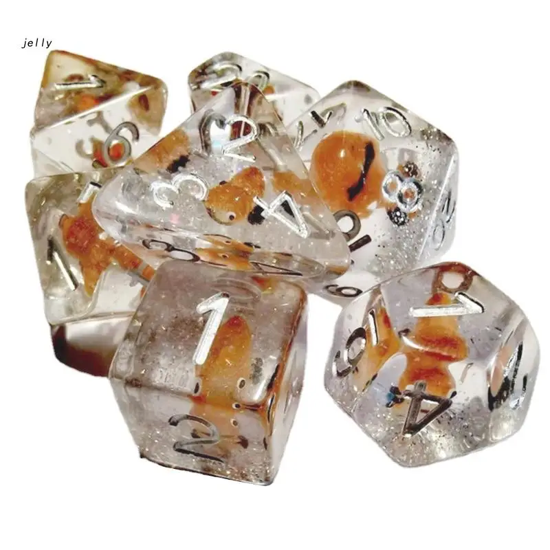 

448C 7Pcs Polyhedral Set Role Playing Board Game Accessories Easy to Read