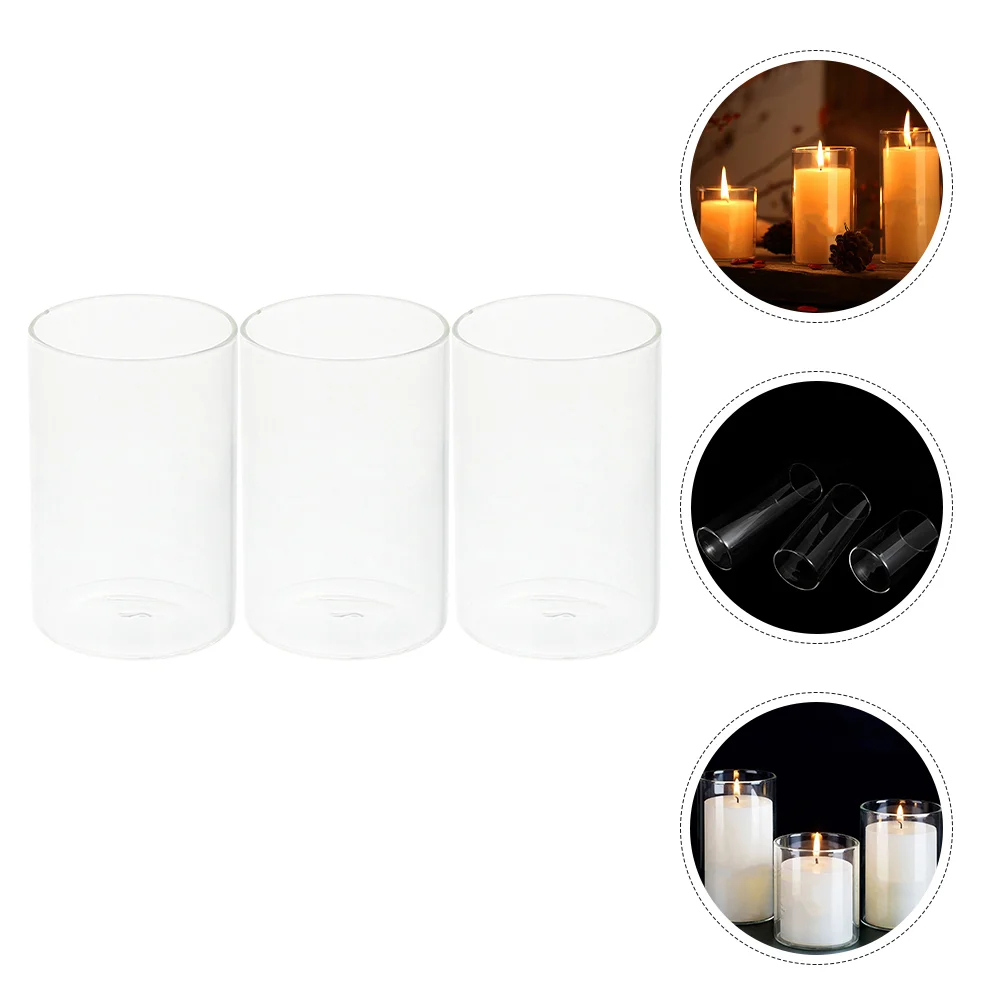 

Cup Tealight Holder Clear Glass Votive Holders Desktop Cylinder Ornament DIY