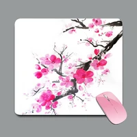 small mouse pad desk mat office accessories japanese cherry blossom painting beautiful art sakura peach blossom pink mouse mats