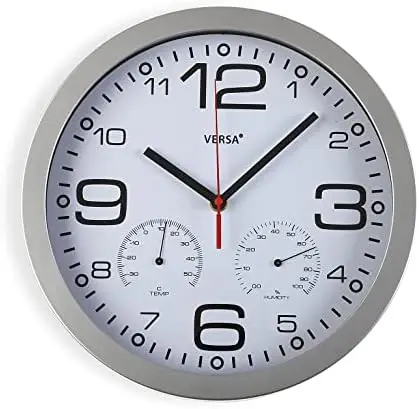 

Pamuk Reloj de Pared silencioso y Decorativo, para Cocina o Salón con Higrómetro y Termómetro, Medidas (Al x L x An) 30 x 4,1