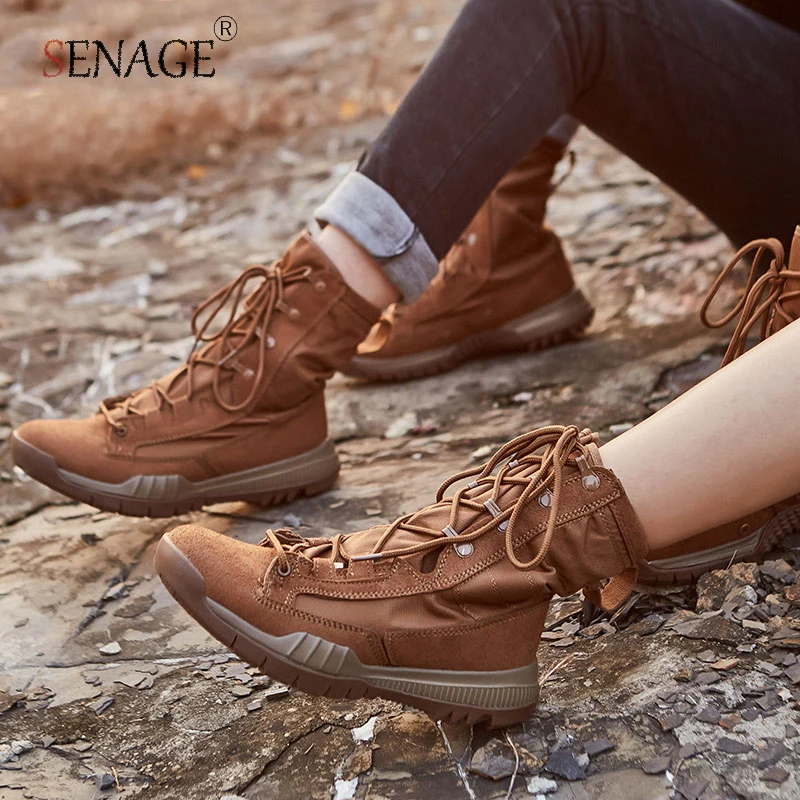 SENAGE Top Quality Hiking Shoes Outdoor Desert Training Combat Boots Special Force Tactical Military Boot Men Trekking Boots