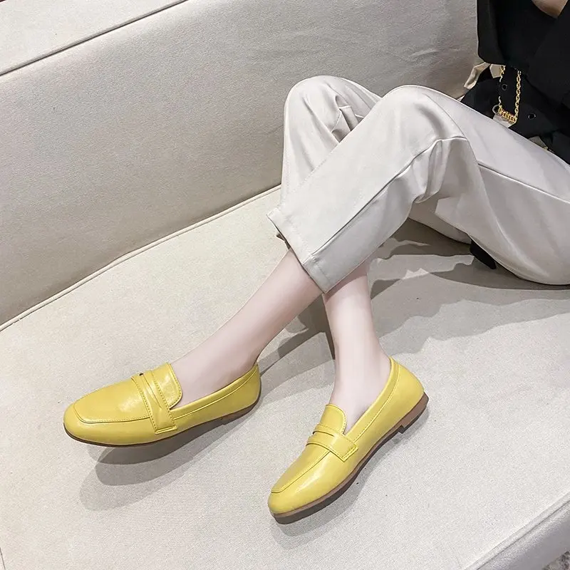 

Autumn new style Korean shallow mouth single shoes women casual flat-bottomed comfortable pedal lazy shoes peas shoes women