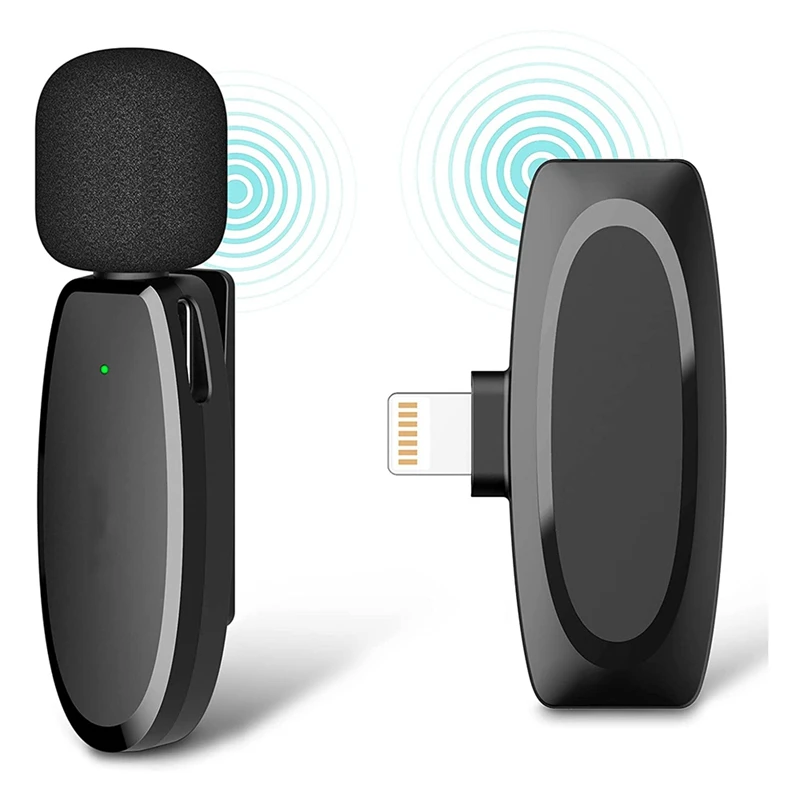 Lavalier Wireless Microphone For Iphone Youtubers Facebook Live Stream Vloggers Interview Auto-Syncs Clip-On