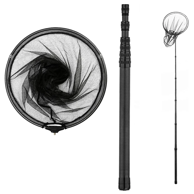 

New Hot Portable Carbon Fiber Fishing Net Long Handle,Fishing Landing Net With Telescoping Pole Handle, Fishing Gifts For Men