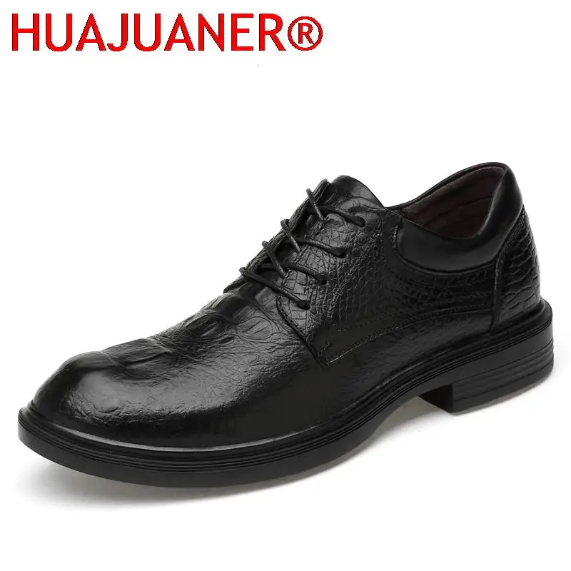 

Genuine Leather Man Casual Shoes High Quality Dress Formal Shoes Business Oxford Men's Shoes Crocodile Pattern Big Size 37-48 49