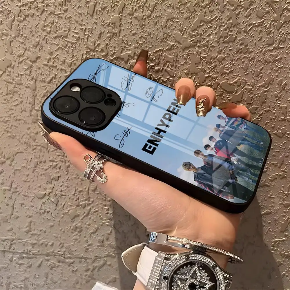 Чехол для телефона E-Enhypens Boy Band IPhone 15 Pro Max 14 12 16 11 13 Mini X XR XS 8 7 Plus SE задняя крышка из