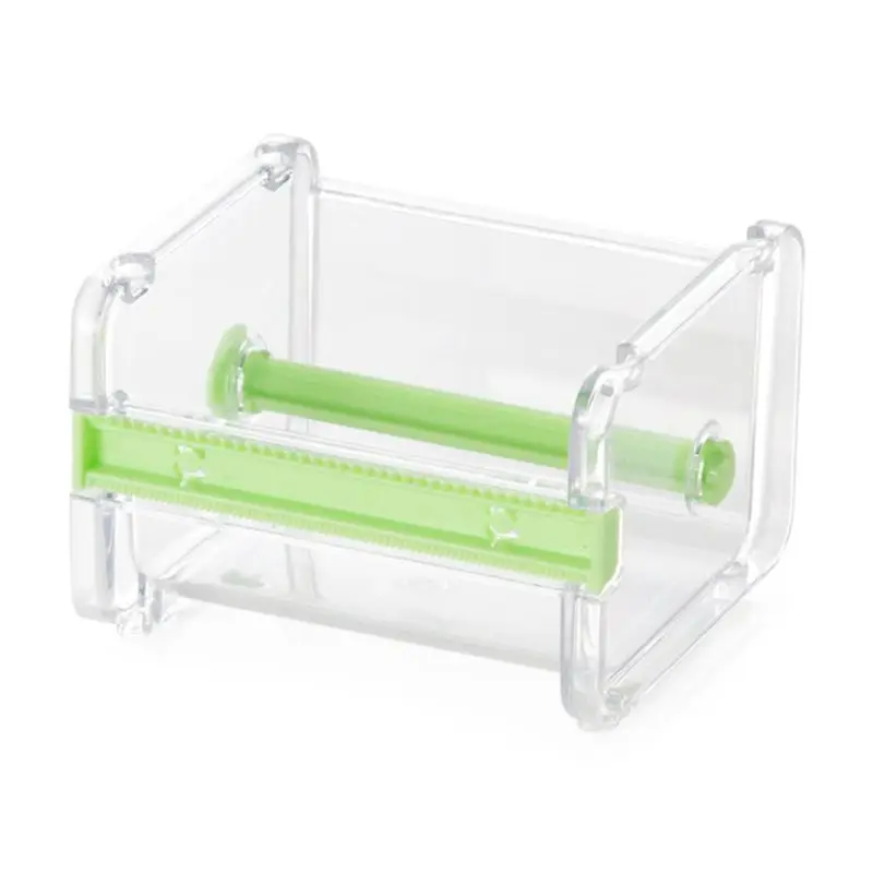 

L9NA Desktop Roll Adhesive Tape Dispenser Cutter Storage Rack Holder Transparent Table Desk Organizer Home School Office