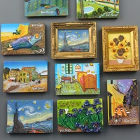 world famous painting magnetic stickers for refrigerator magnets van goghs paintings the starry night sunflowers fridge magnets