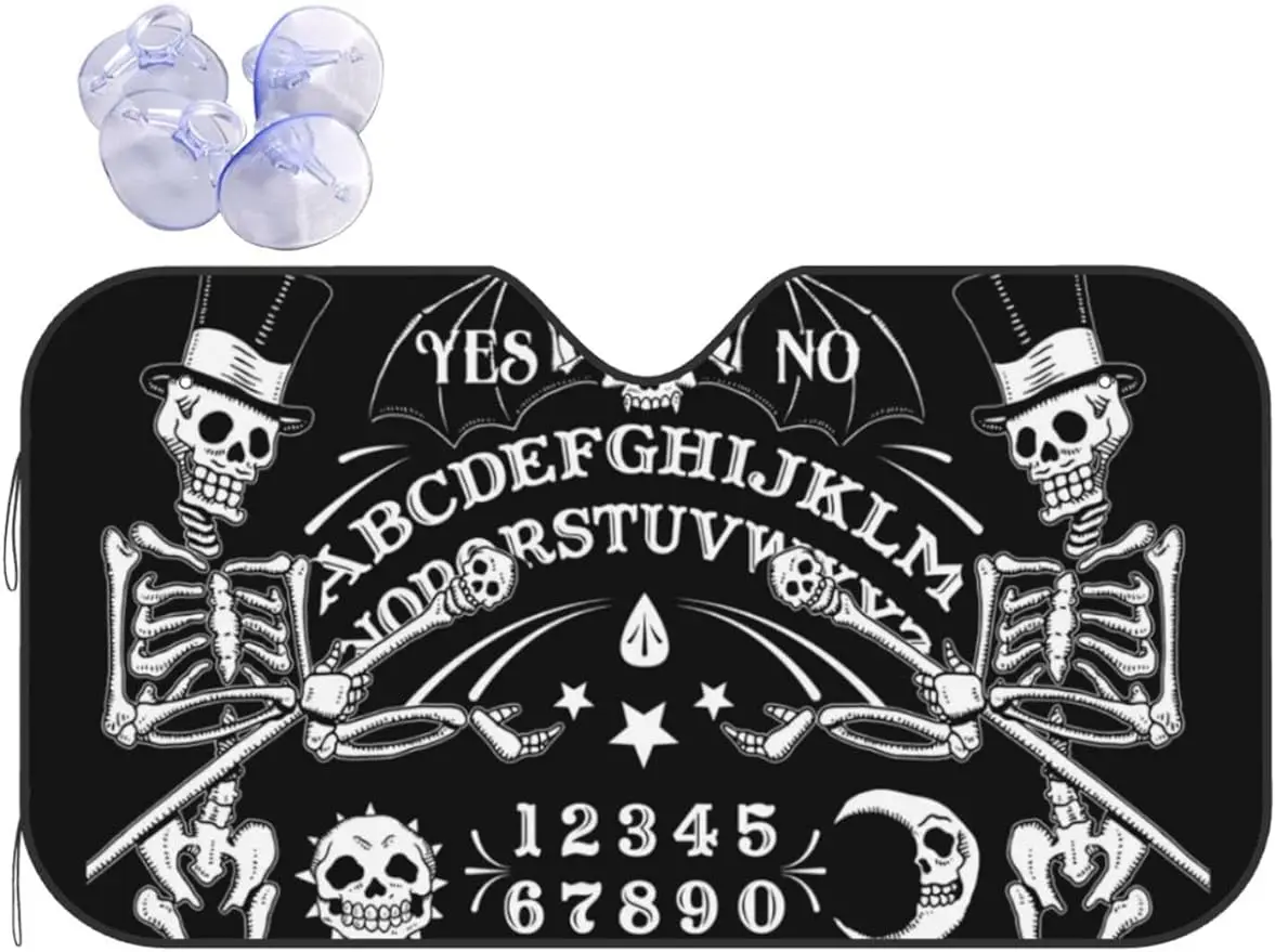 

Ouija Скелет Witchcraft автомобильный солнцезащитный козырек для лобового стекла передний солнцезащитный козырек для автомобиля SUV грузовика блоки УФ-лучей сохраняет прохладу транспортное средство