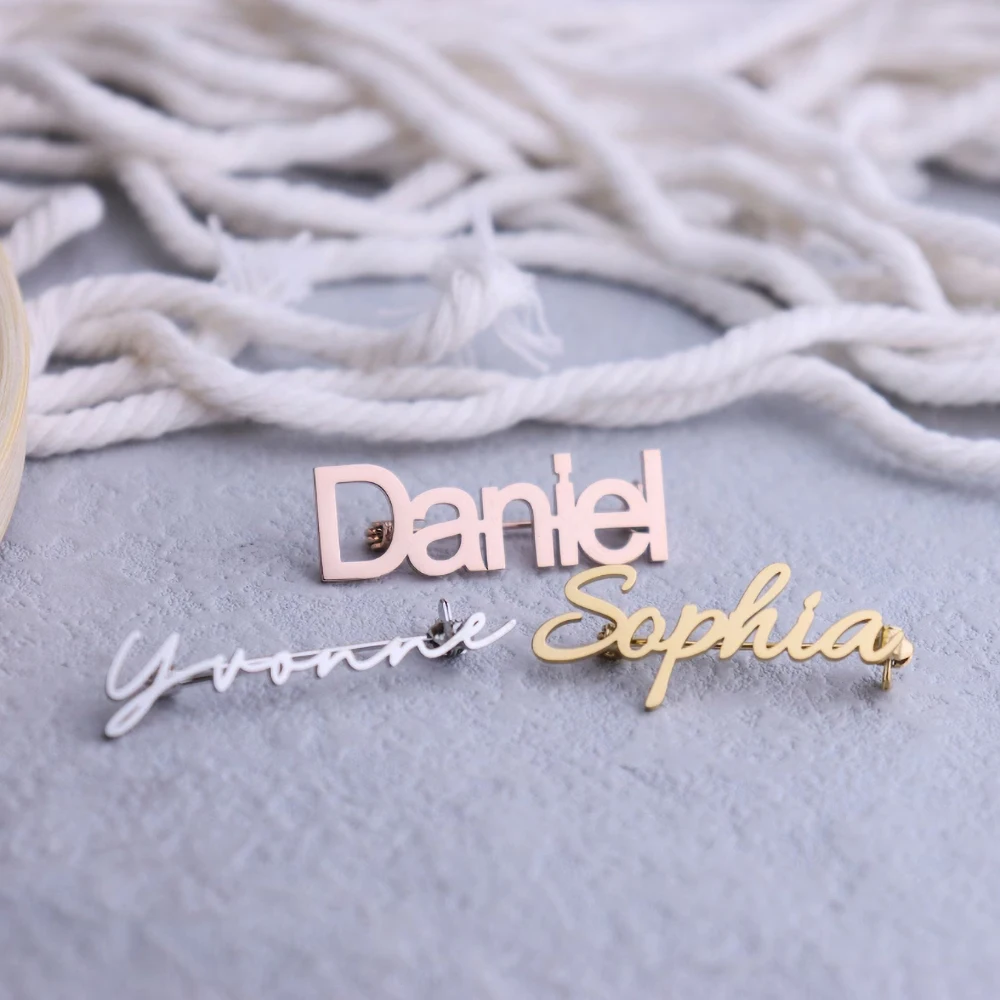 Индивидуальная именная брошь на заказ Уникальный Подарок годовщину для него/ее