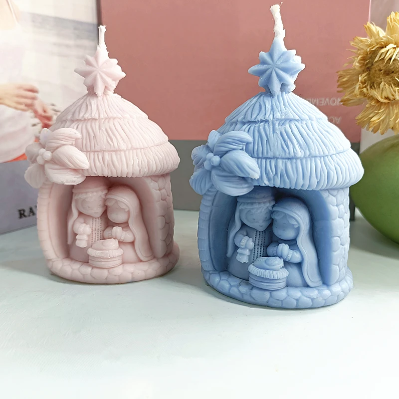 Silicone Mold Holy Family Baby Jesus Resin Epoxy Mold Handicraft Baking Accessories Fondant Cake Decoration Cooking Tools