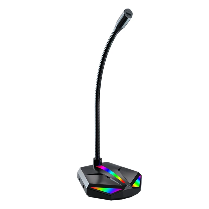 Игровой настольный USB-микрофон RGB для потоковой передачи видео