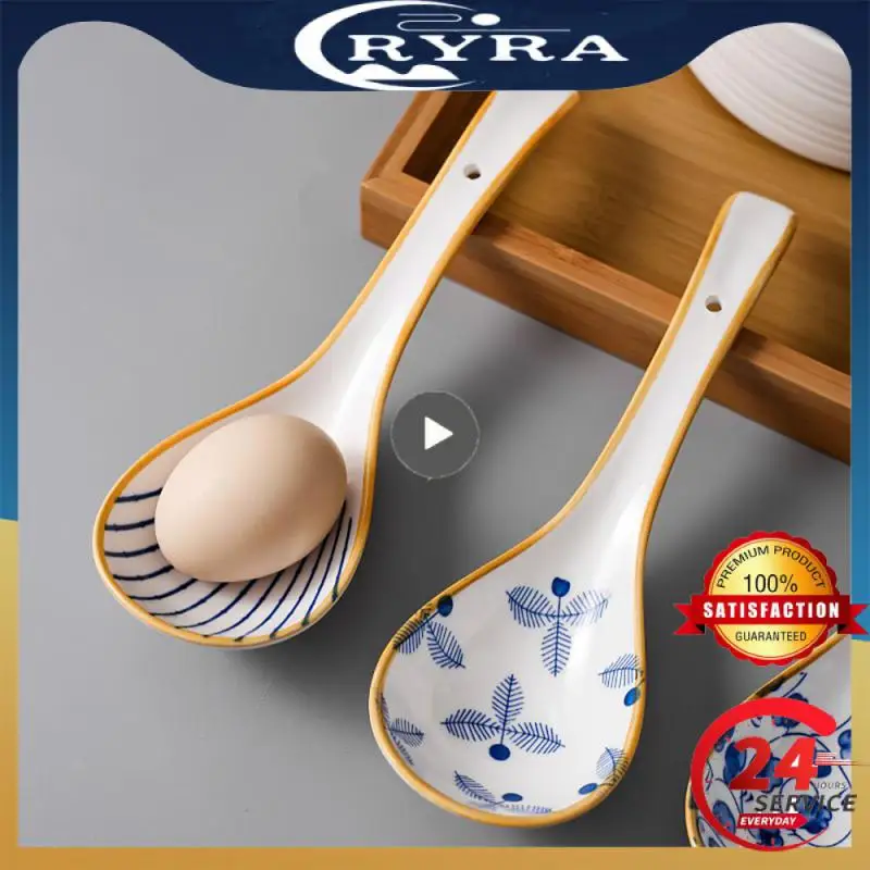 

Гладкая ложка, столовая ложка, столовая посуда, креативная Современная креативная ложка, керамическая ложка, несколько стилей, деликатные на ощупь