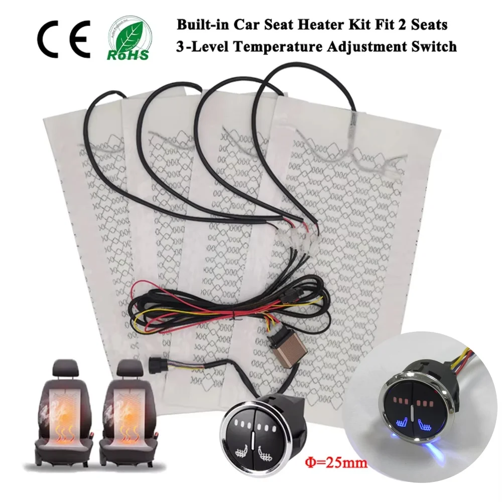 

Универсальный Комплект Для Подогрева Автомобильных Сидений На 2 Места, 12В, С Нагревательными Элементами Из Углеродного Волокна