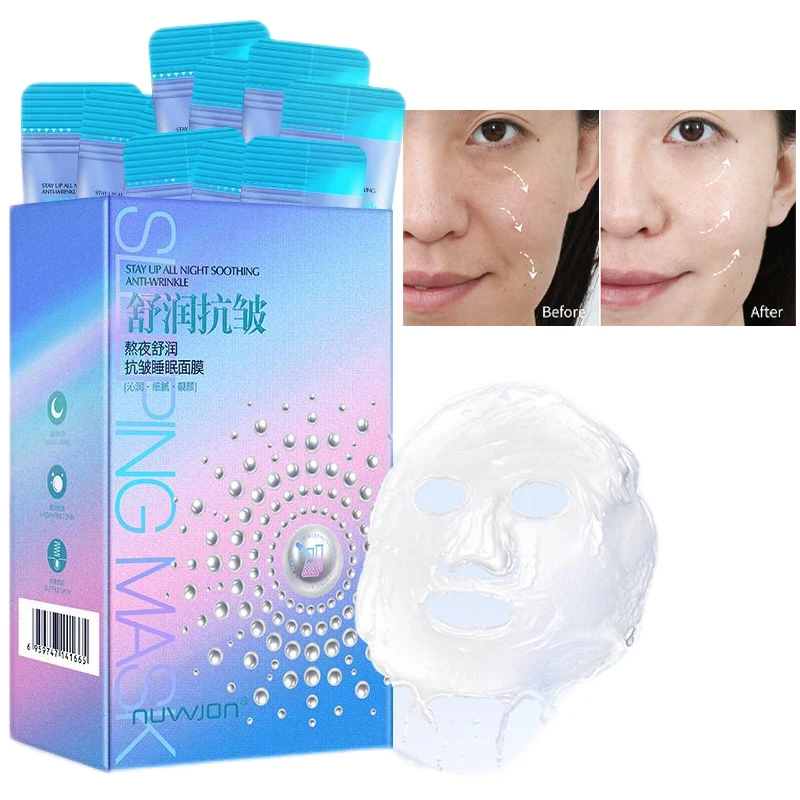 

Rehydration Anti Wrinkle Sleep Facial Mask Compact Moisture Moist Whitening Care Tender Soothing Improve Darkening 4ml * 20 Pcs