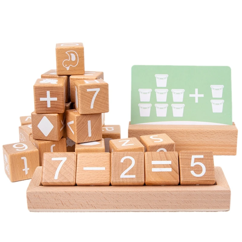 

FBIL-Spelling Game Wooden Matching Letters Math Toy With Words Flash Cards Alphabets Educational Gift For Kids