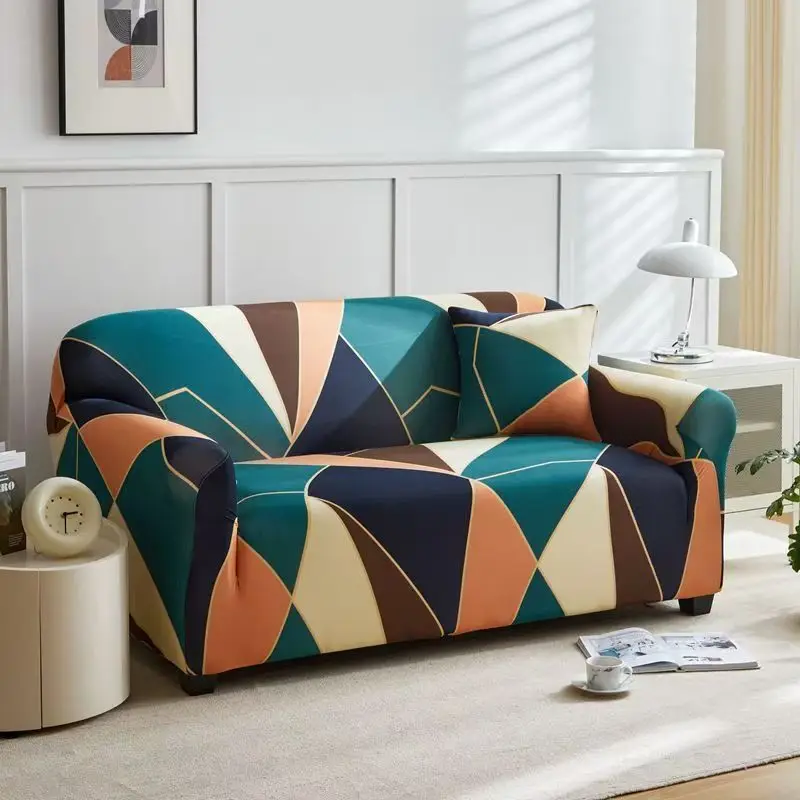 

Геометрический чехол для дивана из полиэстера
