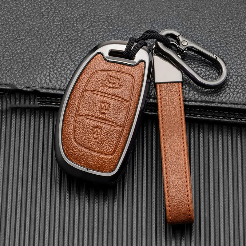 

Car Key Case Cover For Hyundai IX25 IX35 I20 I30 I40 hb20 Santa Fe Creta Solaris 2017 3 Buttons Shell Accessories Car-Styling