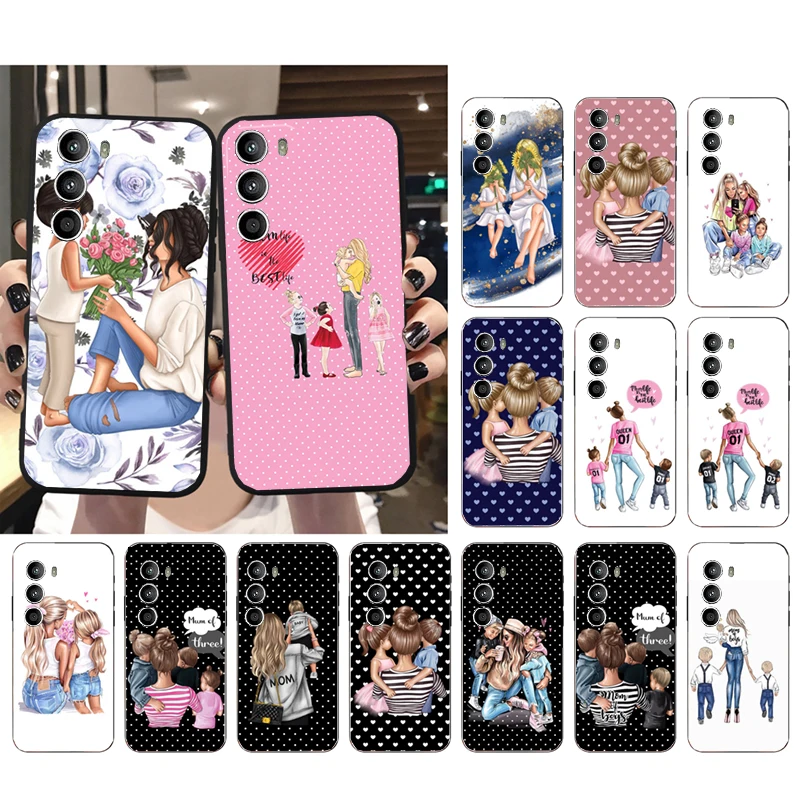 

Mama Mom Daughter Son Phone Case for Motorola G72 G13 G32 G53 G51 G71 G31 G41 G22 G60 G52 G200 GStylus G30 G10 G20 G50 G Pure