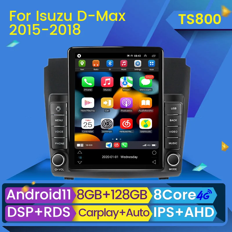 8 + 128G Android 11 для Isuzu D-MAX DMAX Chevrolet S10 2015 - 2018 автомобильное радио Bluetooth мультимедийный