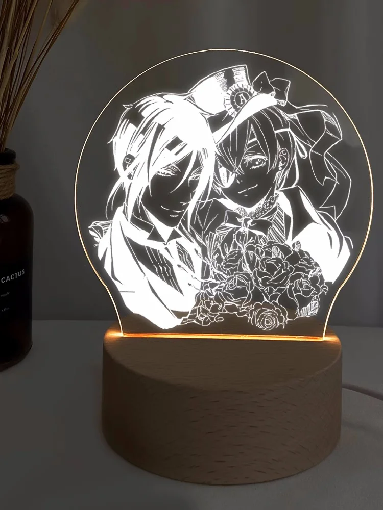 Аниме Черный Батлер лампа украшения ночник Искусственная деревянная настольная