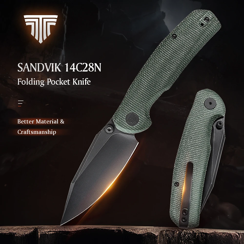 Мужской нож TRIVISA Axis EDC карманный складной с зажимом сталь 3 34 дюйма 14C28N лезвие для
