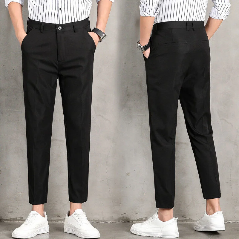 

Men's Suit Pants Nine Point Small Trousers Solid Color Slim Drooping Spring And Summer Tidal Current Surprise Price Best New
