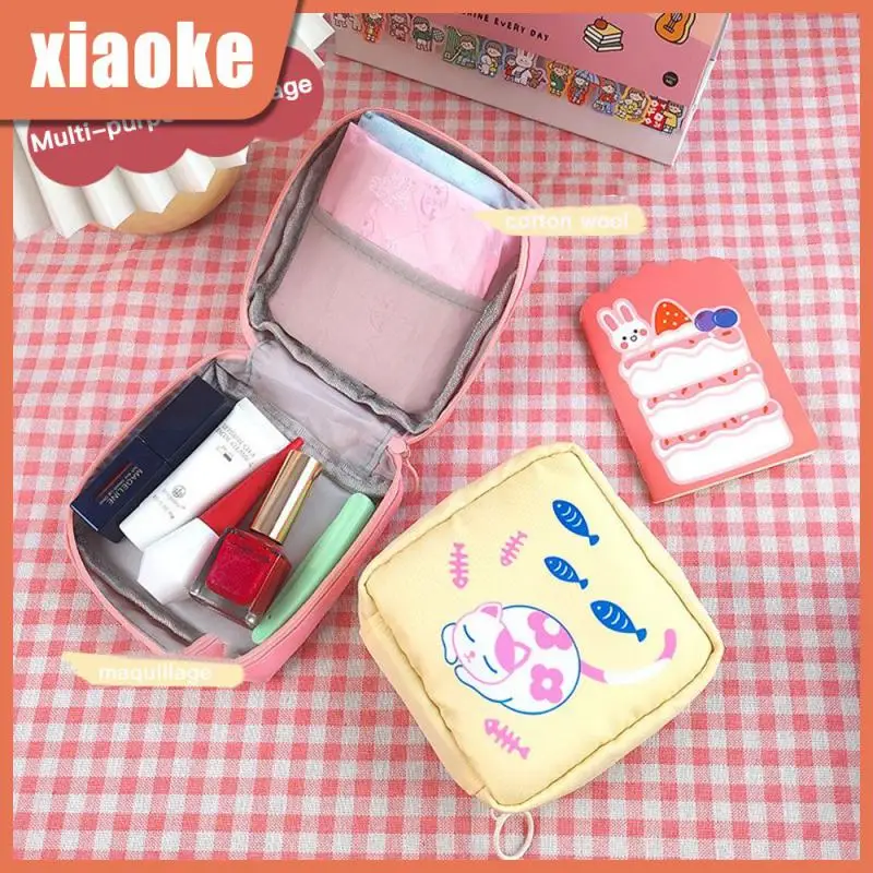 

Coin Credit Card Holder Pouch Cotton Cosmetics Purse Cute Cartoon Towel Women Tampon Bags Napkin Cosmetics Organizer Bag