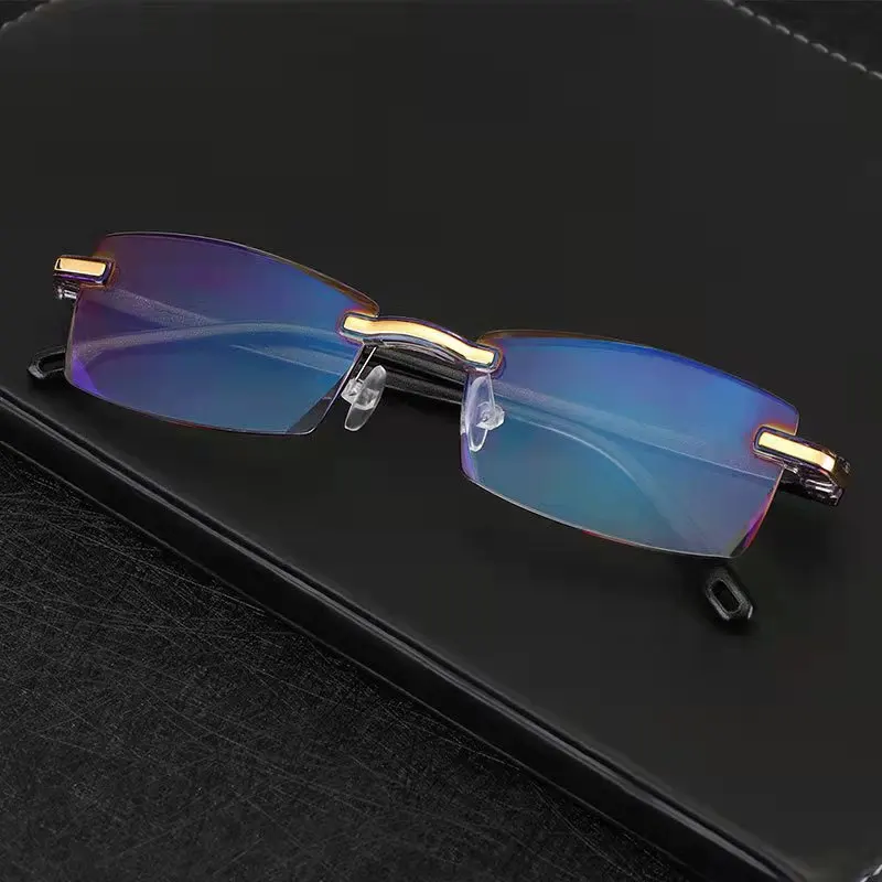 

Diamond cut-edge anti-blue light glasses 802 frameless smart presbyopic glasses anti-blue light new style glasses