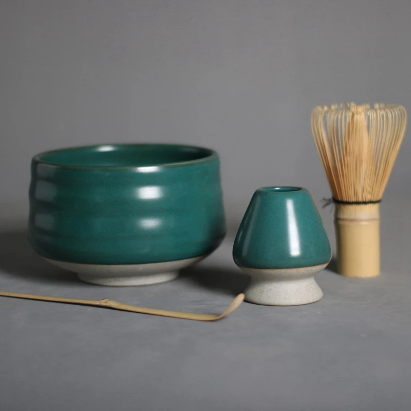 

4Pcs Matcha Set Matcha Whisk Brush Professional Green Tea Powder Whisk Chasen Tea Ceremony Brush Tool Grinder