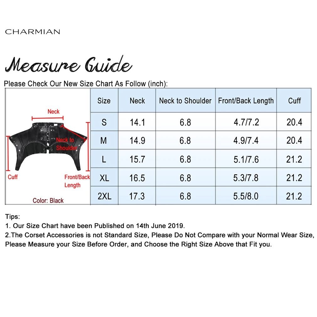 Charmian Women Steampunk Gothic Leather Costume Shoulder Jacket Shrug Armor Black High Neck Rivet Corset Shrug Halloween Costume