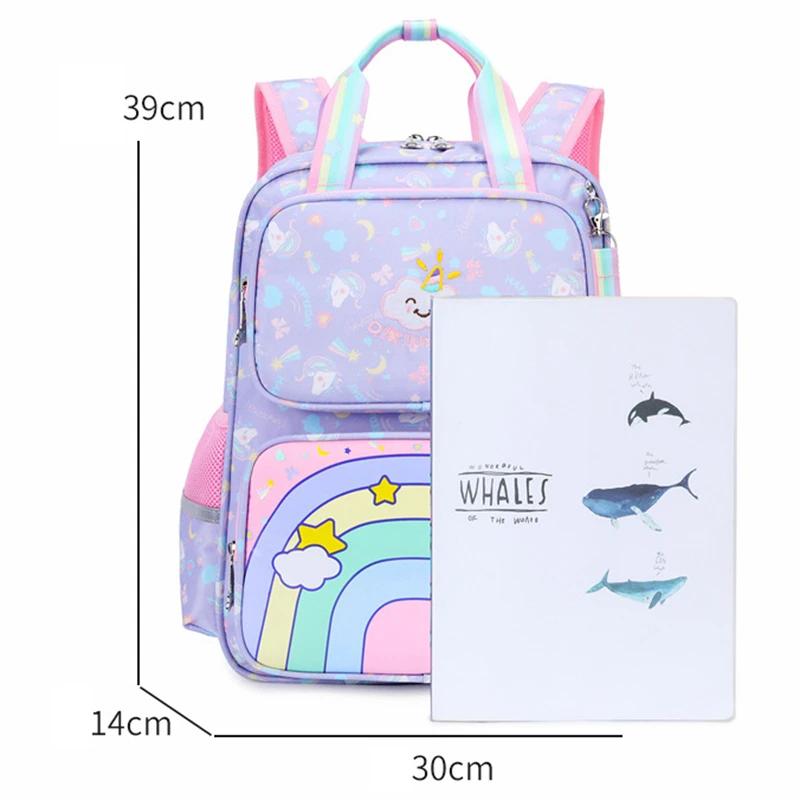Children's Backpack for Girls School Bags Fashion Unicorn Rainbow School Backpack 1 Grade Princess Cartoon Kids Bookbag Mochilas