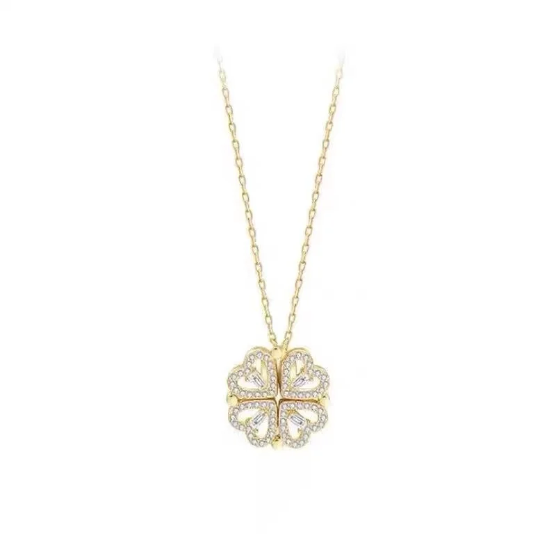 

Lucky Four Leaf Clover Necklace For Women, Light Luxury, Fashion, Personalized Design, Collarbone Chain, A Multi Wearing Love