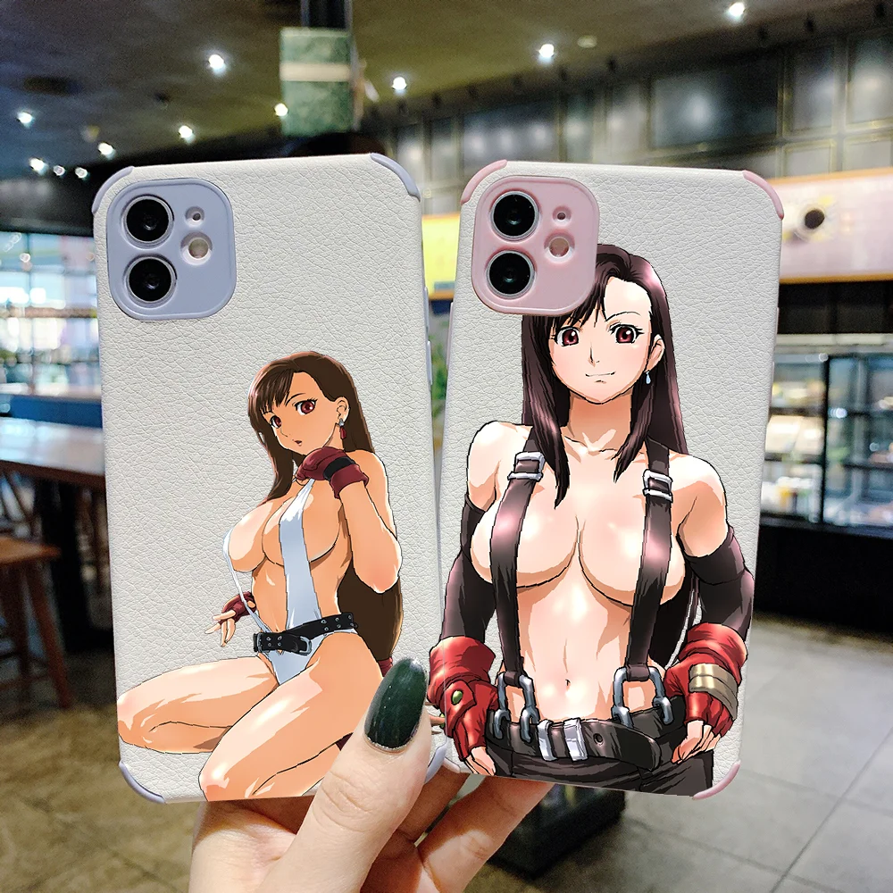 

Чехол для телефона Tifa Lockhart с финальной фантазией, сексуальной девушкой, кожаный для iphone 11 12 13 Mini Plus X XS XR Pro Max, Черный силиконовый чехол для тел...