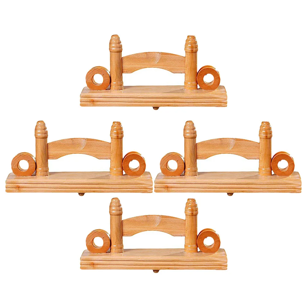 

4pcs Fan Display Holders Japanese Fan Display Bases Folding Fan Holders Wood Fan Stands