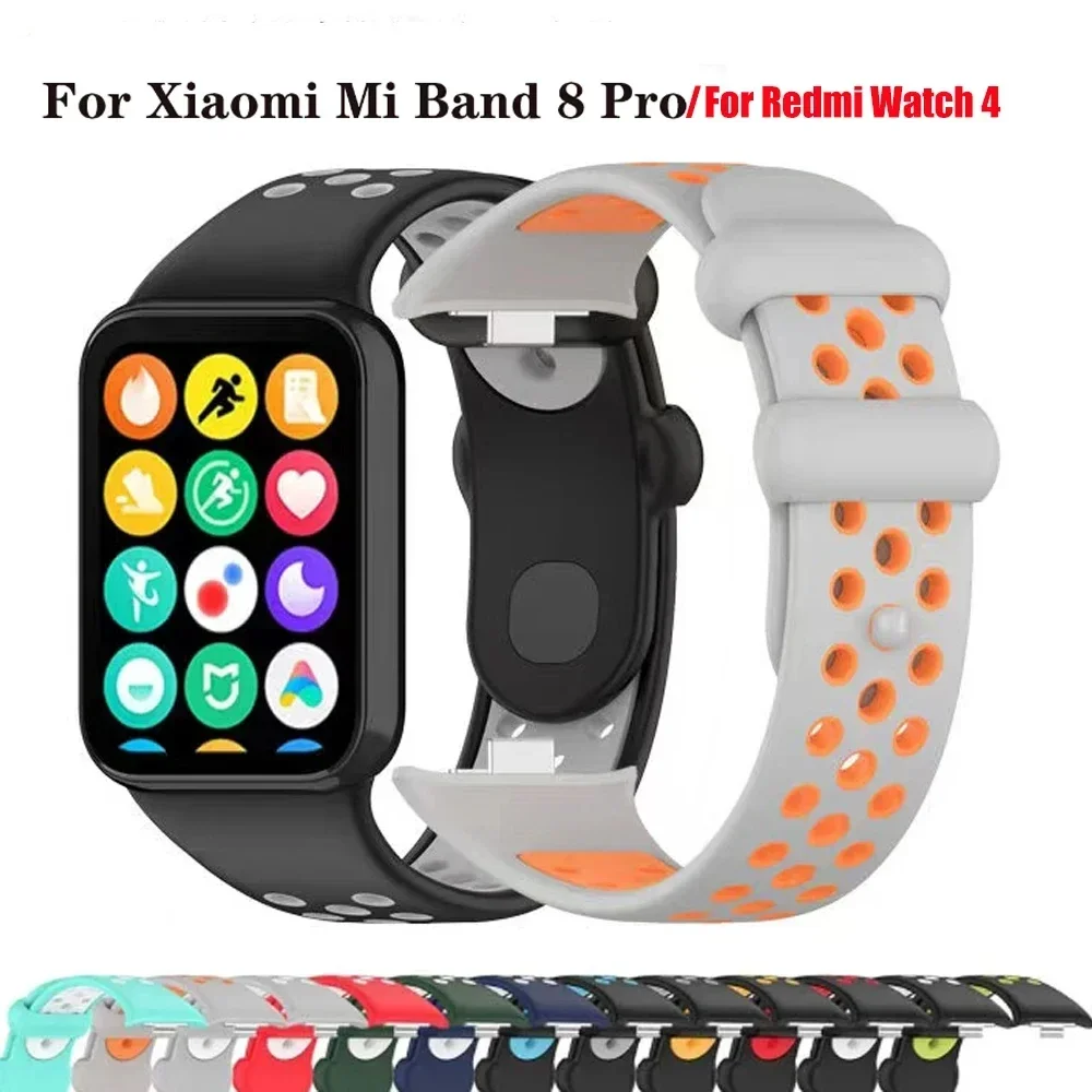 Фото Силиконовый ремешок для Redmi Watch 4, дышащий браслет для Xiaomi Band 8 Pro, ремешок для часов, браслет Correa №1