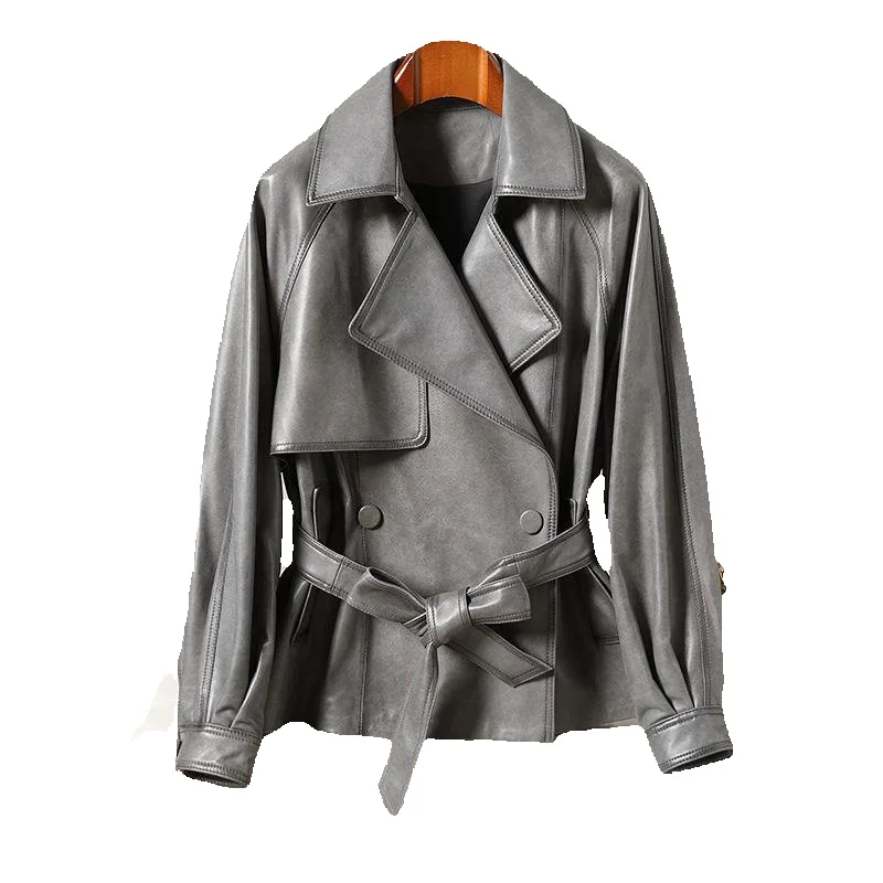 Женская кожаная куртка из вощеной овечьей кожи новая Корейская версия